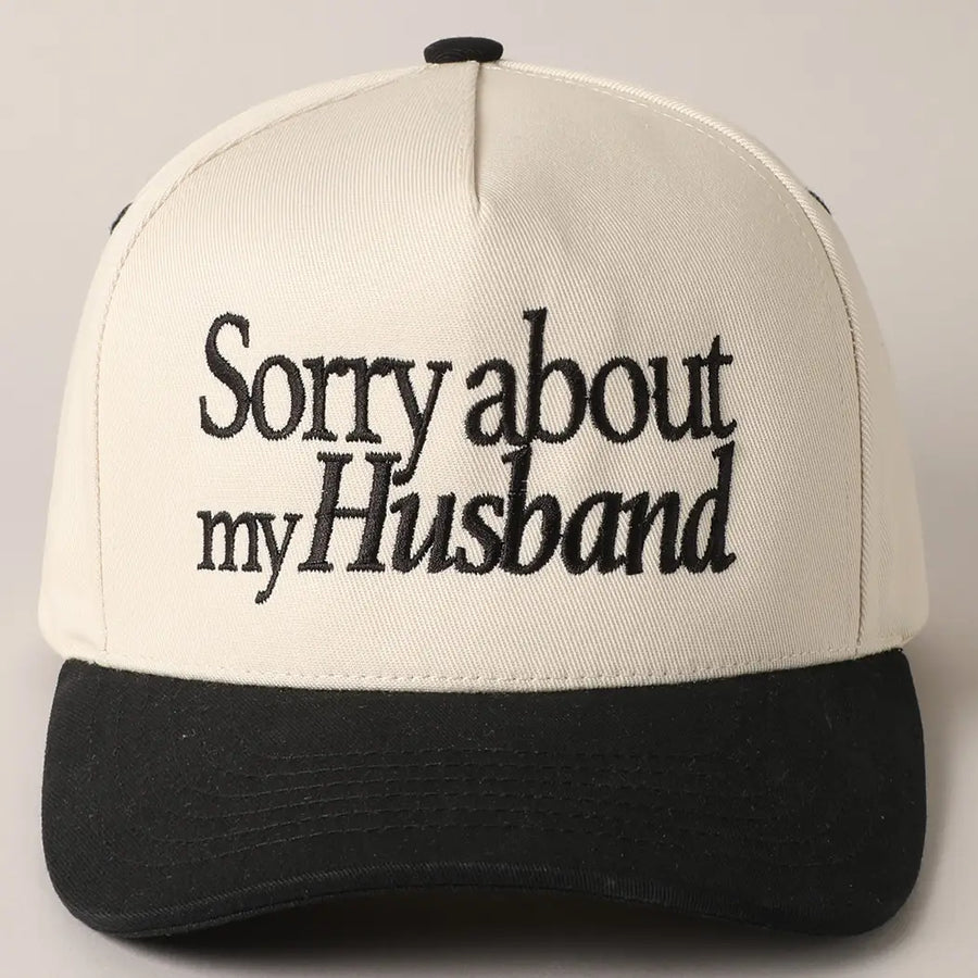 (PRE-ORDER) SORRY ABOUT MY HUSBAND HAT | BLACK