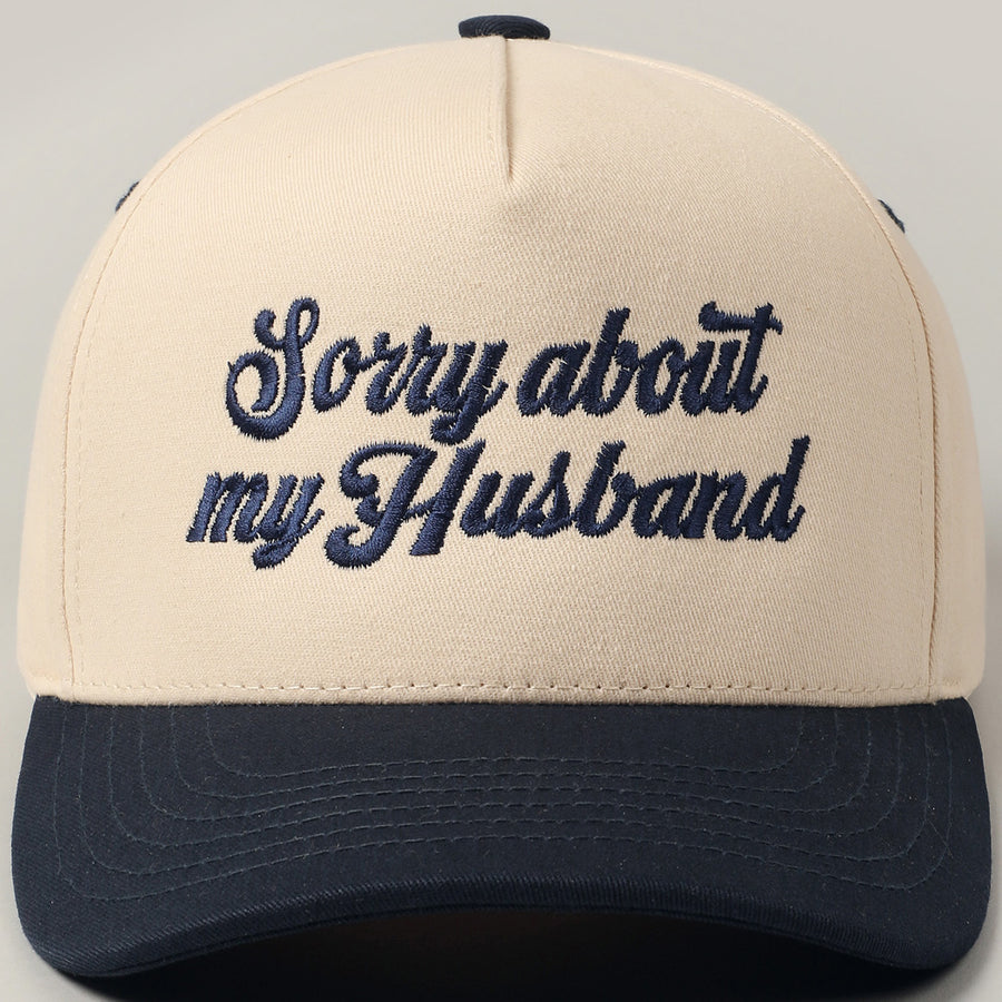 SORRY ABOUT MY HUSBAND SCRIPT HAT | NAVY