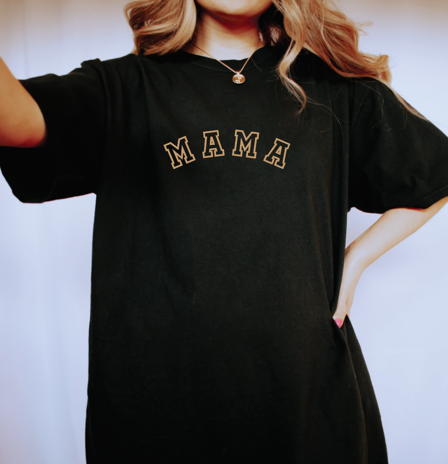 Mama Varsity Neutral Tee