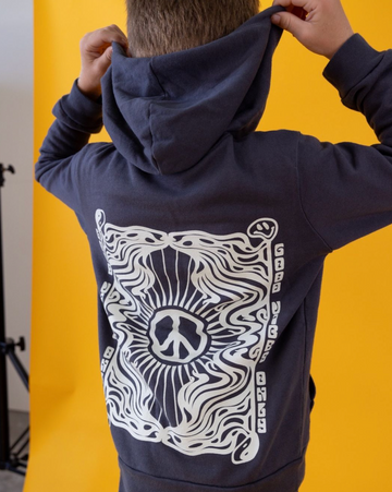 TINY WHALES GOOD VIBES ONLY HOODIE | FADED BLACK