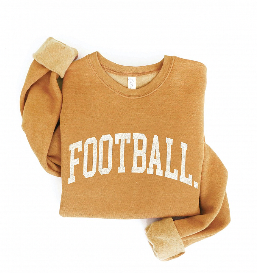 THE OC FOOTBALL GRAPHIC PULLOVER SWEATSHIRT | HEATHER MUSTARD