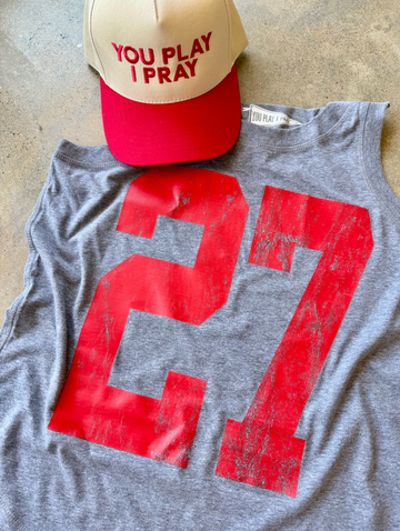 (PRE-ORDER) CUSTOM #1 FAN RELAXED TANK | BLACK OR GRAY
