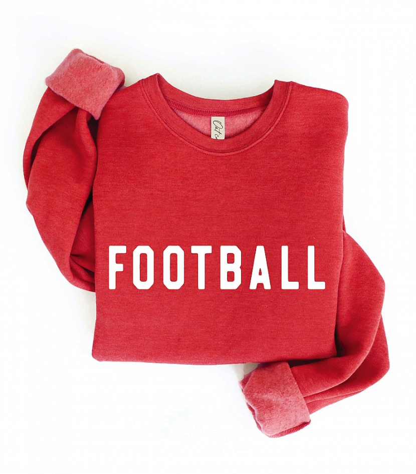 THE OC FOOTBALL GRAPHIC PULLOVER SWEATSHIRT | CRANBERRY HEATHER