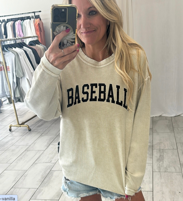 THE OC CORDED BASEBALL WOMEN'S SWEATSHIRT | DUSTY VANILLA