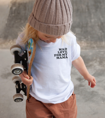 LOLA MAGNOLIA MAD LOVE FOR MAMA TODDLER TEE | ASH GRAY