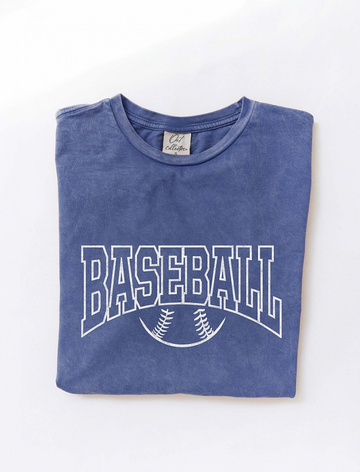 THE OC MINERAL WASH BASEBALL BALL TEE | DENIM BLUE