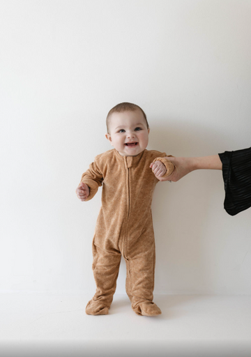 FOREVER FRENCH Brown Sugar | Terry Zip Pajamas (COLLECTIVE)