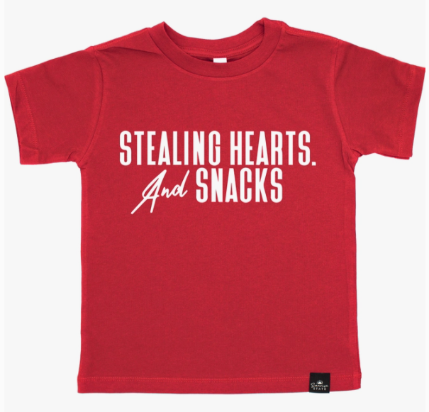 STEALING HEARTS AND SNACKS BOYS TEE | RED