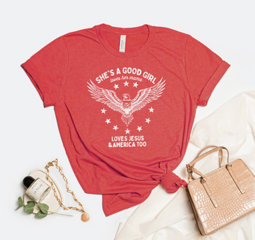 THE OC SHE'S A GOOD GIRL GRAPHIC TEE | HEATHER RED
