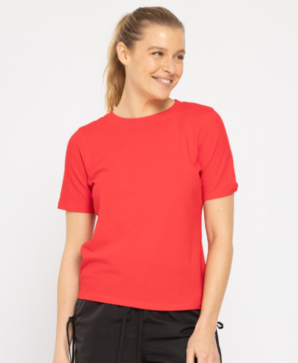 BRITNEY CLASSIC BOXY FIT WOMEN'S TEE | CHERRY