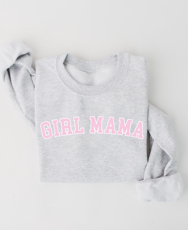 Girl Mama Varsity Outline Pullover