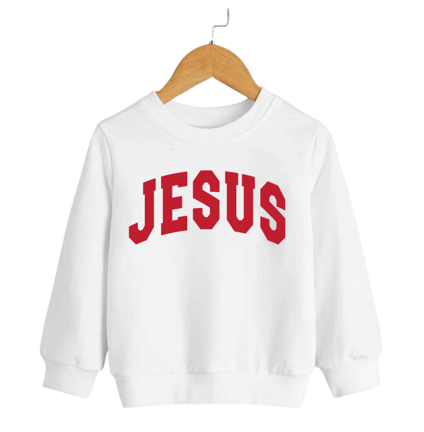 Jesus Christmas Colors Kids Sweatshirt