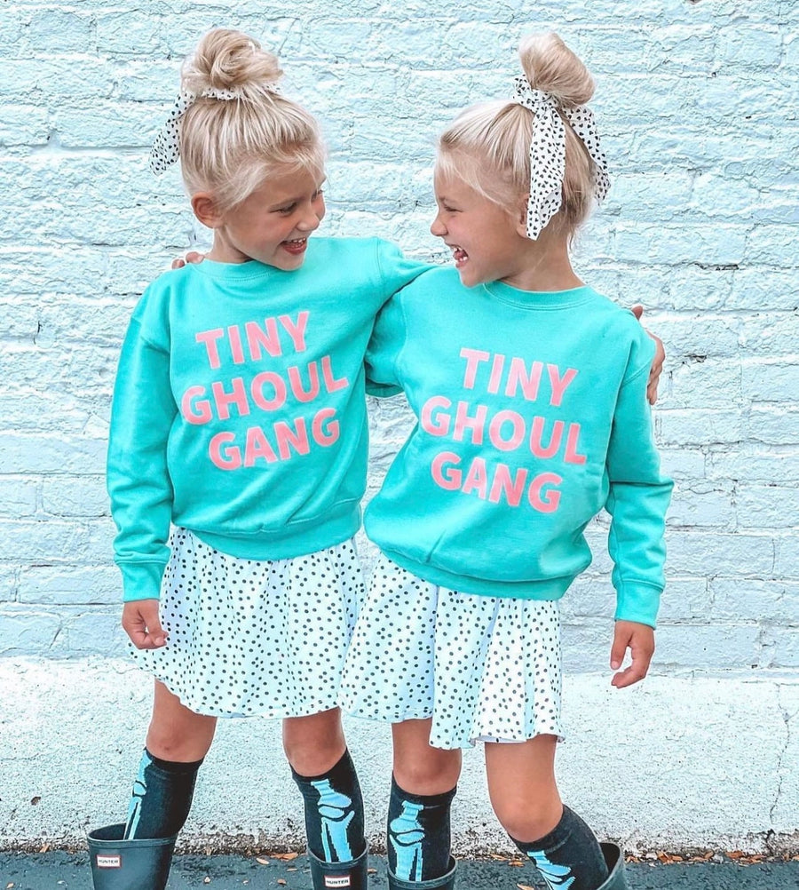 HOLLAND AVE TINY GHOUL GANG GIRLS HALLOWEEN CREW | TEAL