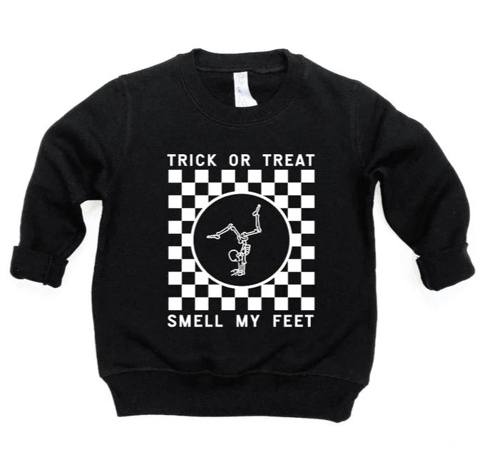 TRICK OR TREAT CHECKERED KIDS HALLOWEEN PULLOVER