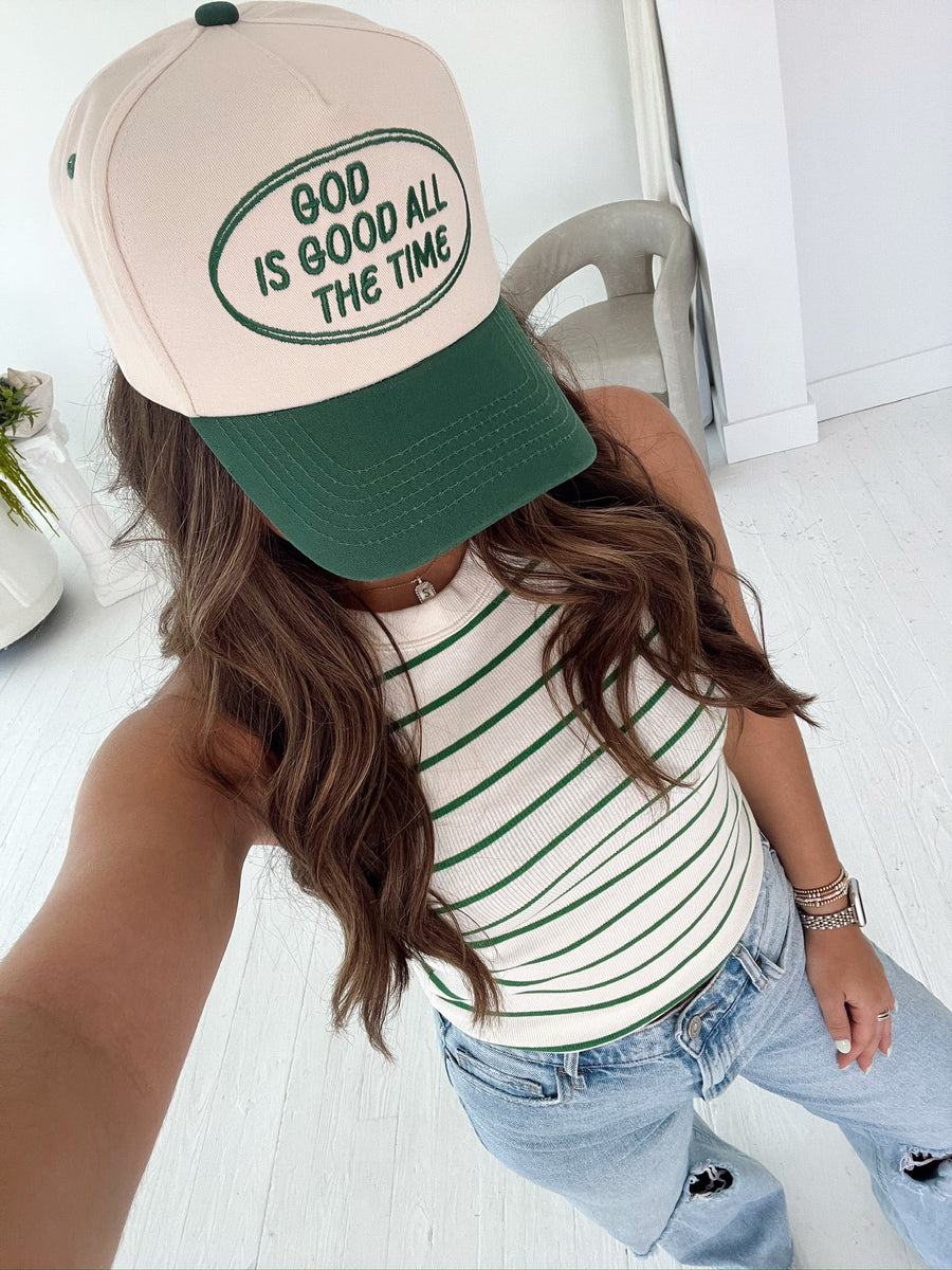 God is Good - Green Vintage Trucker Hat