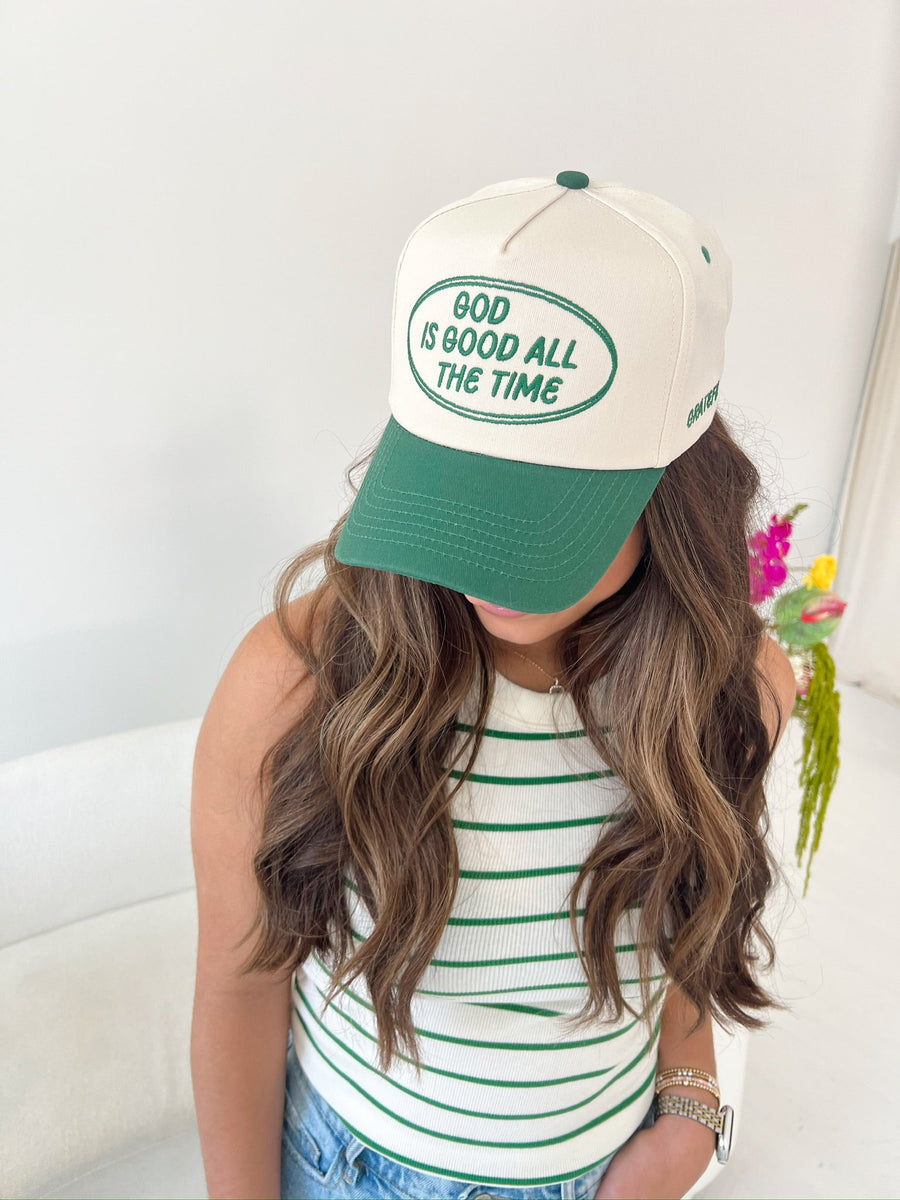 God is Good - Green Vintage Trucker Hat
