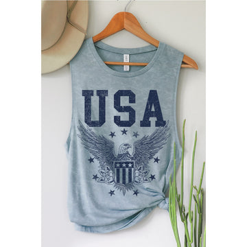 USA GRAPHIC TANK | MINERAL VINTAGE BLUE