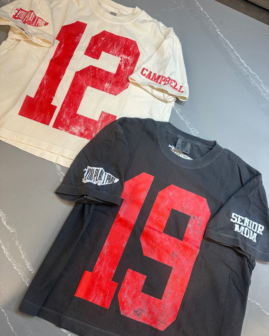 (PRE-ORDER) CUSTOM #1 FAN BOXY TEES | CREAM OR PEPPER