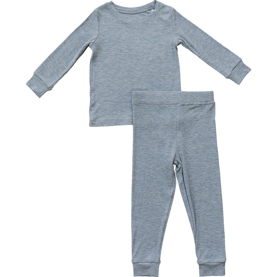 MEBIE BABY Heather Grey Ribbed Bamboo Cozy Set (COLLECTIVE)