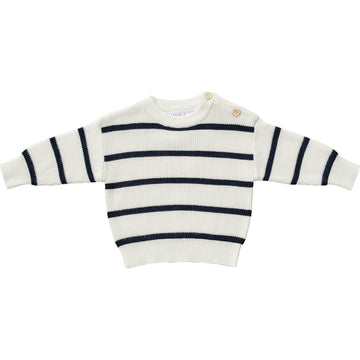 MEBIE BABY NAVY STRIPE KNIT SWEATER (COLLECTIVE)