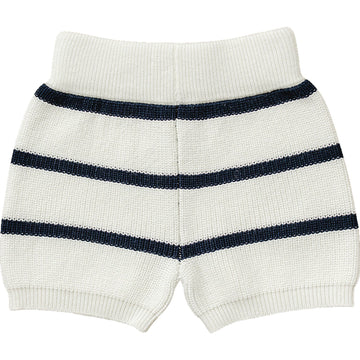 MEBIE BABY NAVY STRIPE KNIT SHORTS (COLLECTIVE)