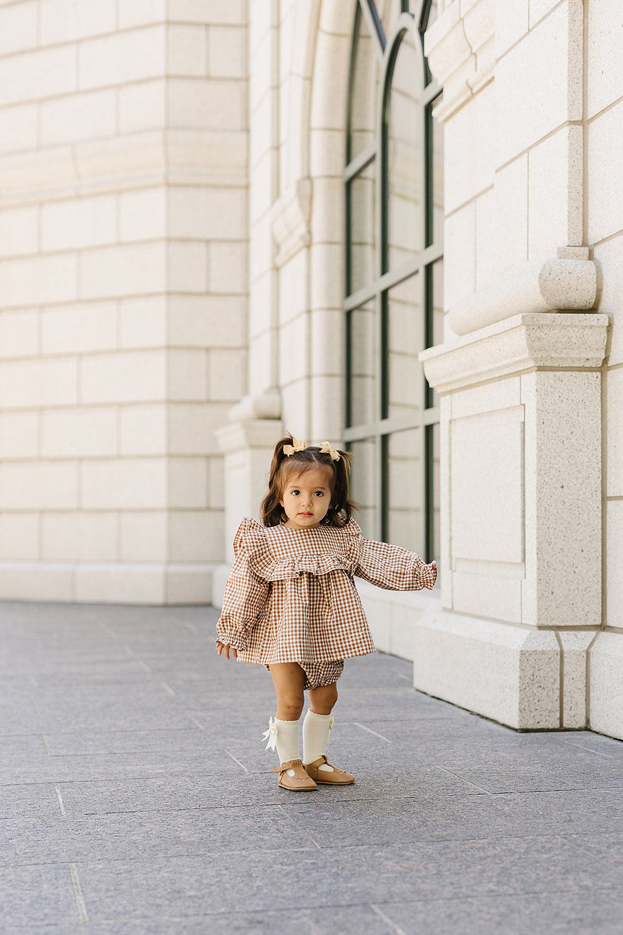 Gingham Ruffle Bloomer Set