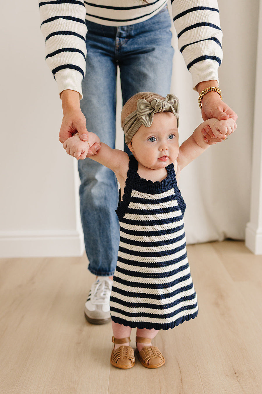 MEBIE BABY NAVY STRIPE KNIT TANK DRESS (COLLECTIVE)