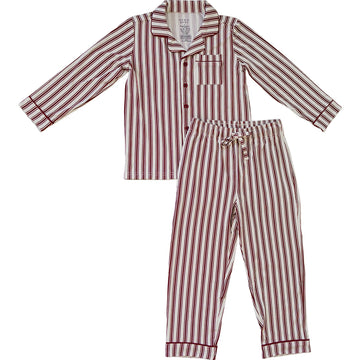 MEBIE BABY Red Stripes Collared Pajama Set (COLLECTIVE)