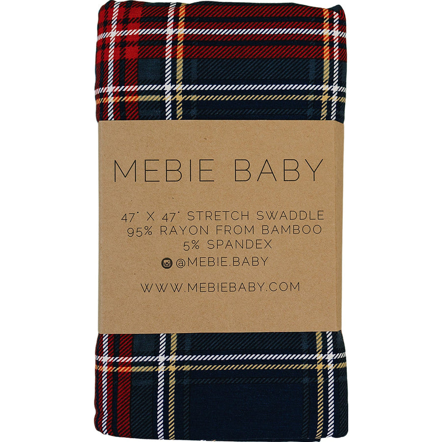 MEBIE BABY Christmas Plaid Bamboo Stretch Swaddle (COLLECTIVE)
