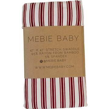 MEBIE BABY Red Stripes Bamboo Stretch Swaddle (COLLECTIVE)