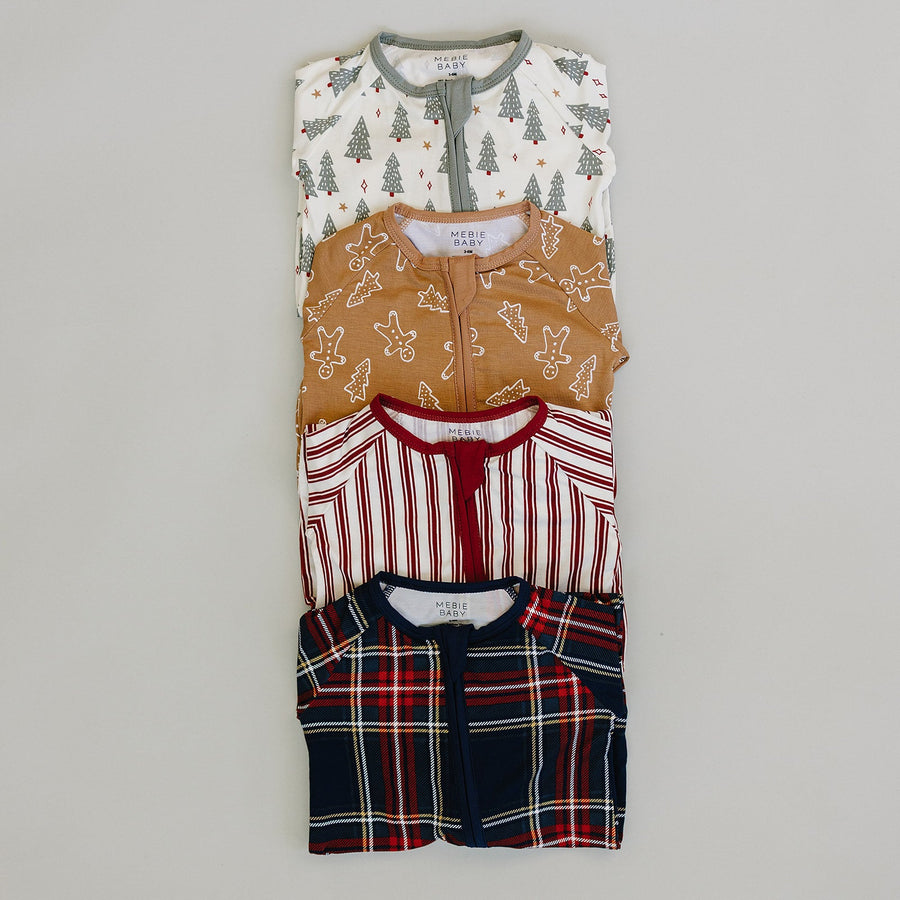 MEBIE BABY Red Stripes Bamboo Zipper (COLLECTIVE)