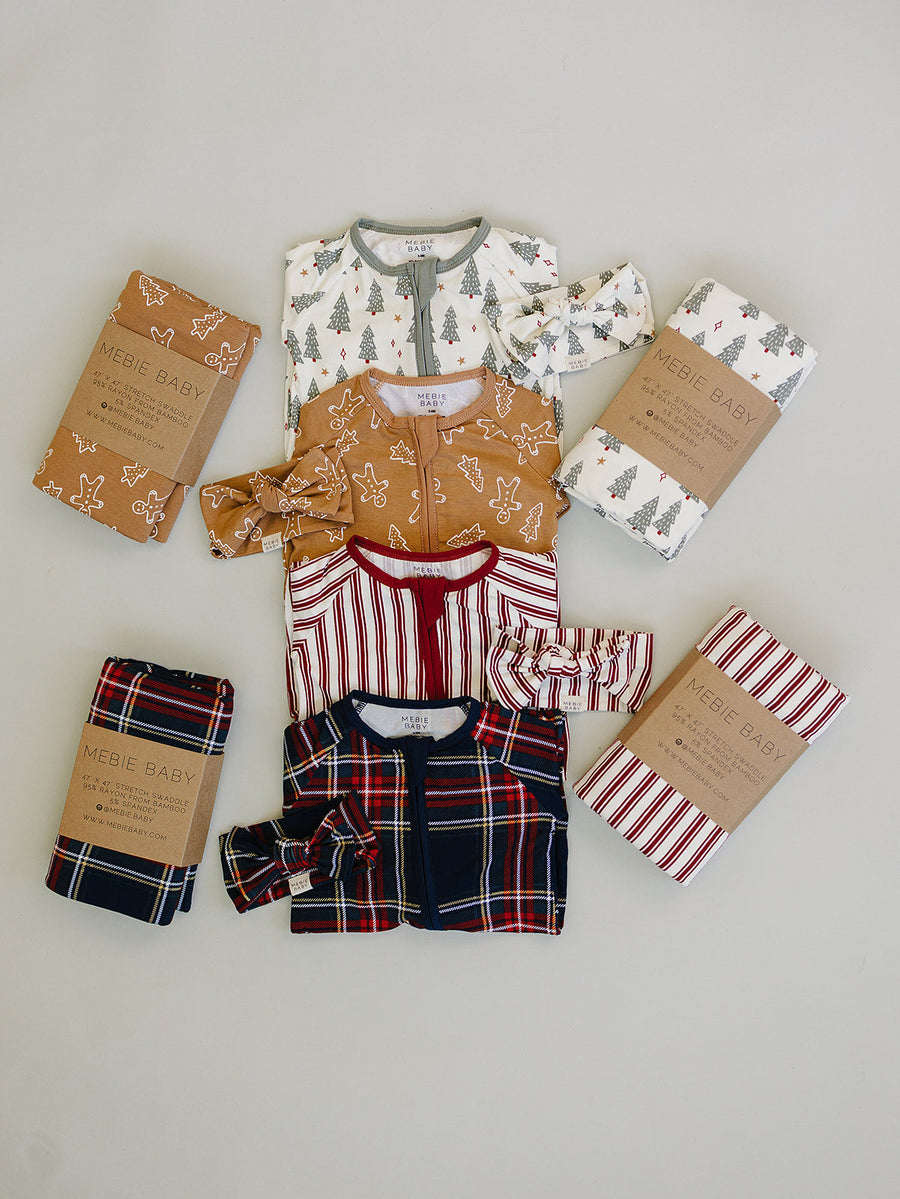 MEBIE BABY Gingerbread Bamboo Stretch Swaddle (COLLECTIVE)