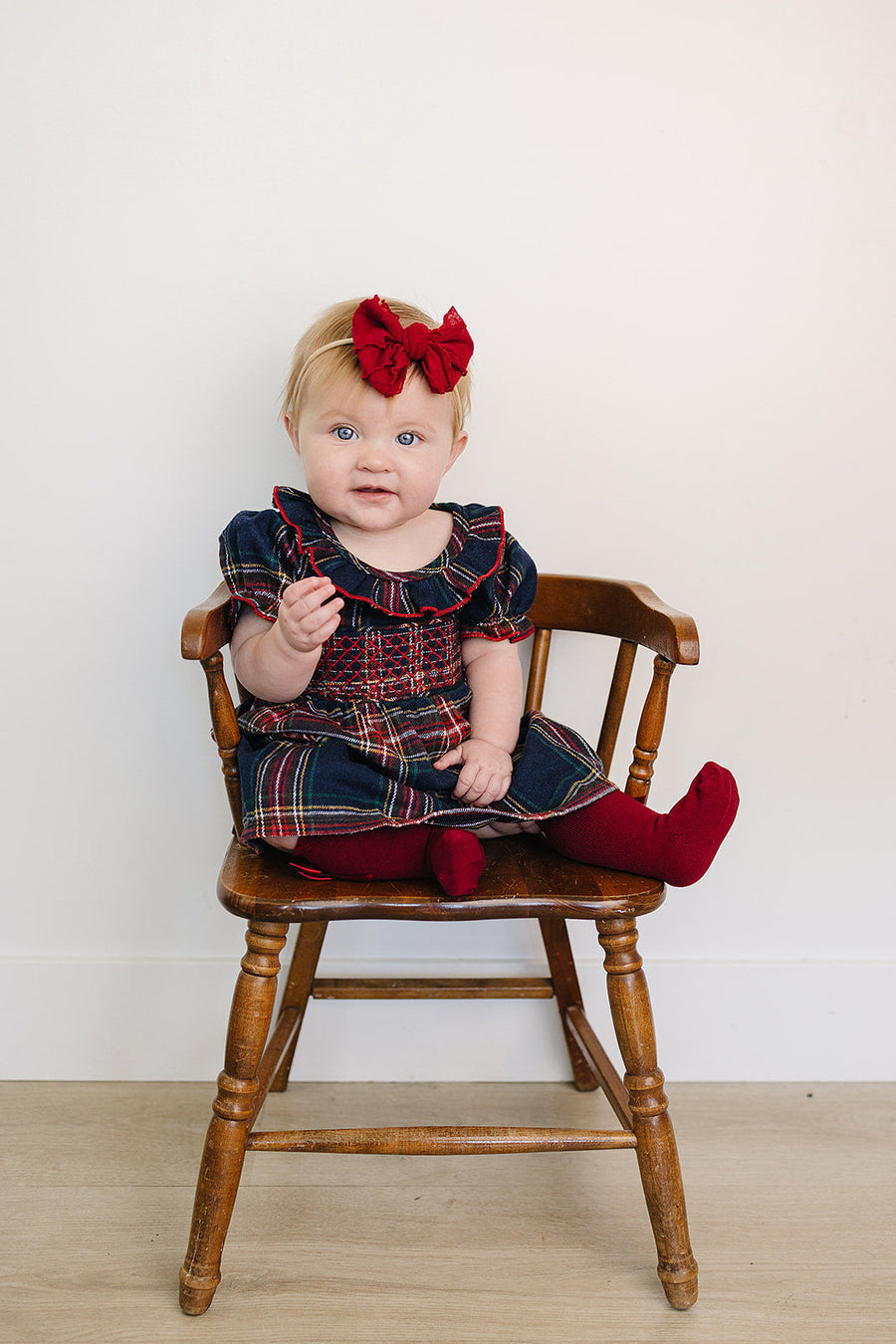 MEBIE BABY Christmas Plaid Smocked Dress (COLLECTIVE)