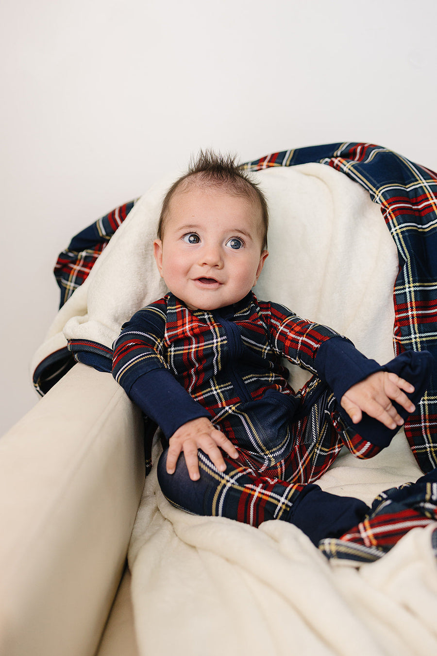 MEBIE BABY Christmas Plaid Bamboo Zipper (COLLECTIVE)