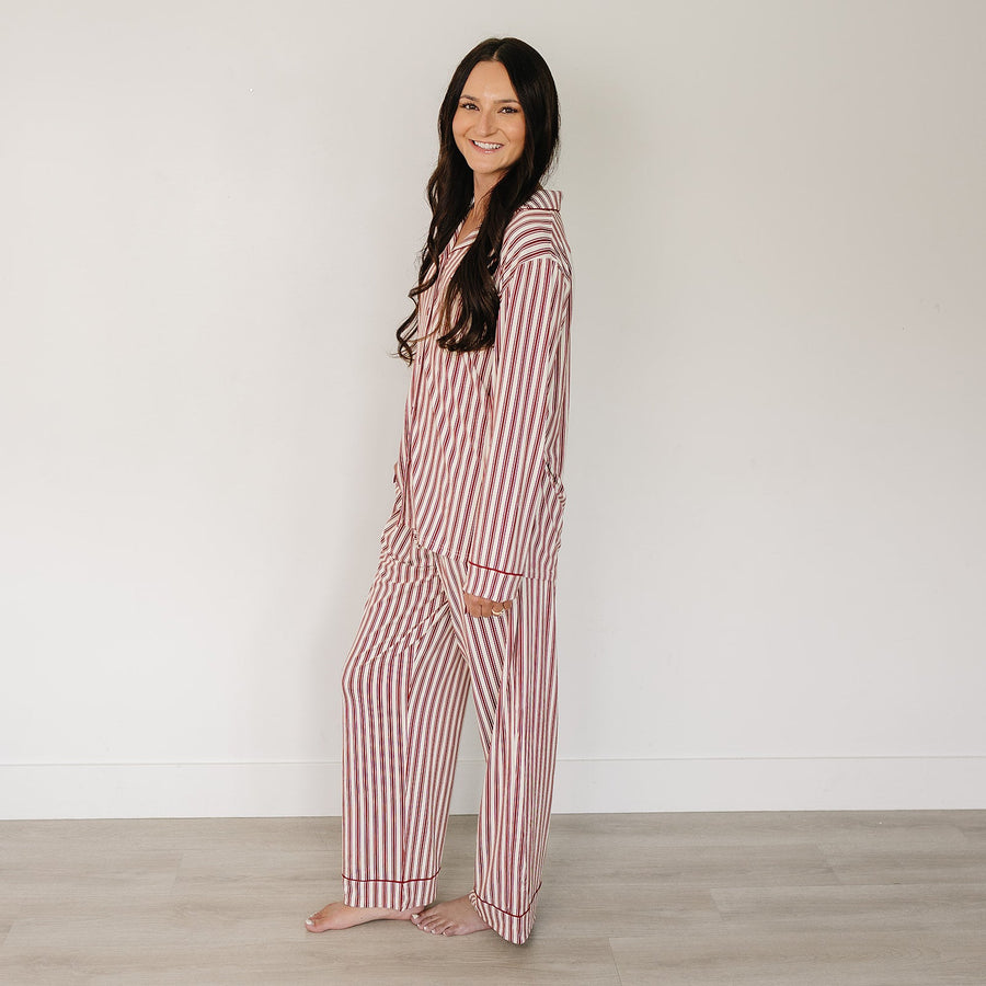 MEBIE BABY Adult Red Stripes Pajama Set (COLLECTIVE)