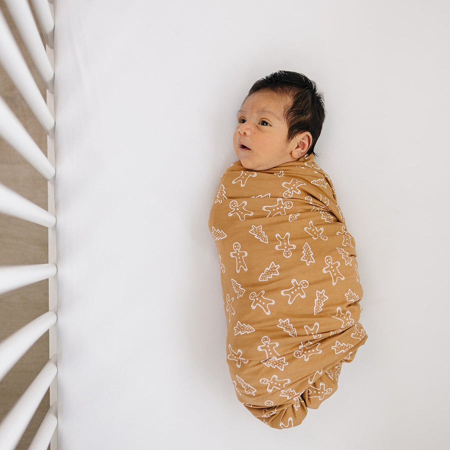 MEBIE BABY Gingerbread Bamboo Stretch Swaddle (COLLECTIVE)