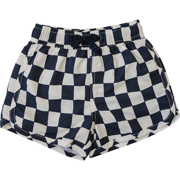 MEBIE BABY WAVY CHECKERED SWIM SHORTS (COLLECTIVE)