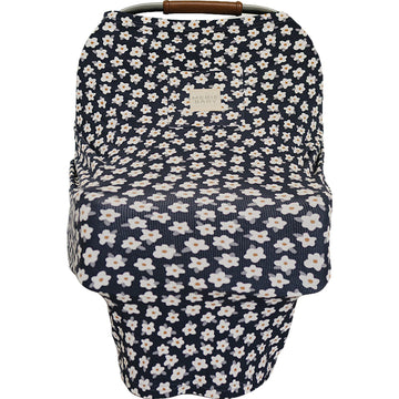 Navy Daisy Ribbed Bamboo Multi-Use Cover