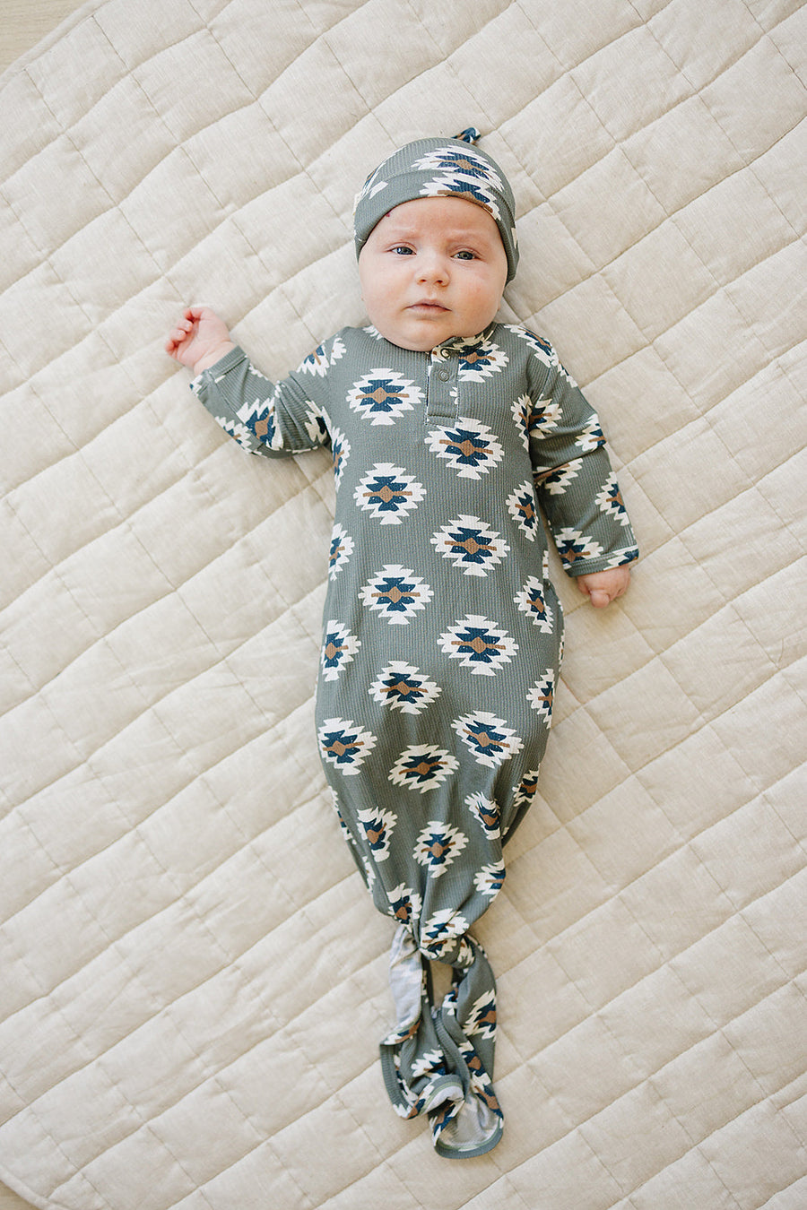 Southwest Aztec Ribbed Bamboo Knot Gown