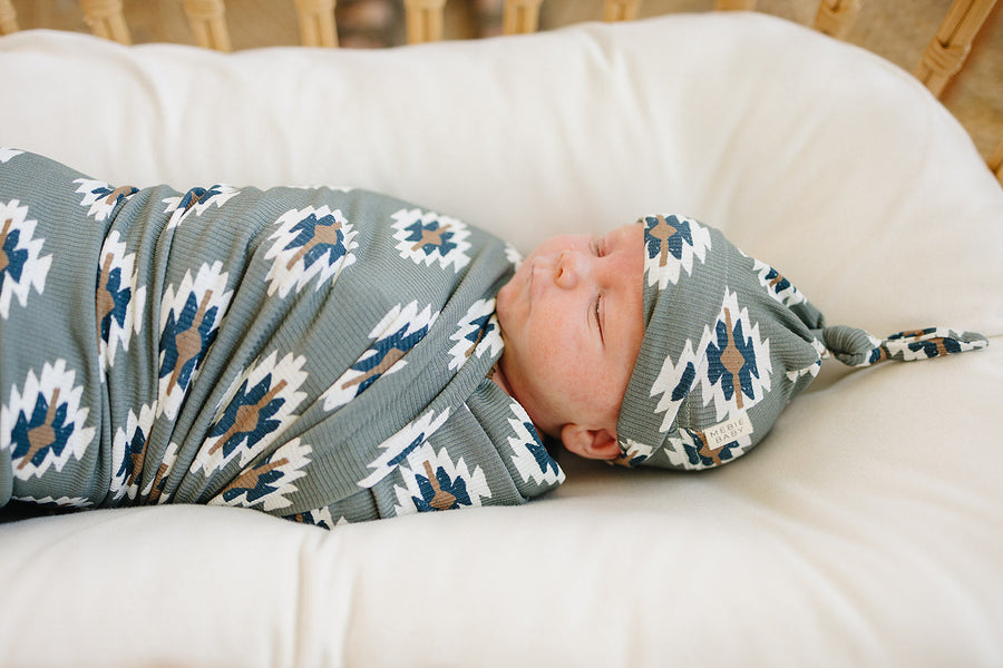 Southwest Aztec Ribbed Bamboo Stretch Swaddle