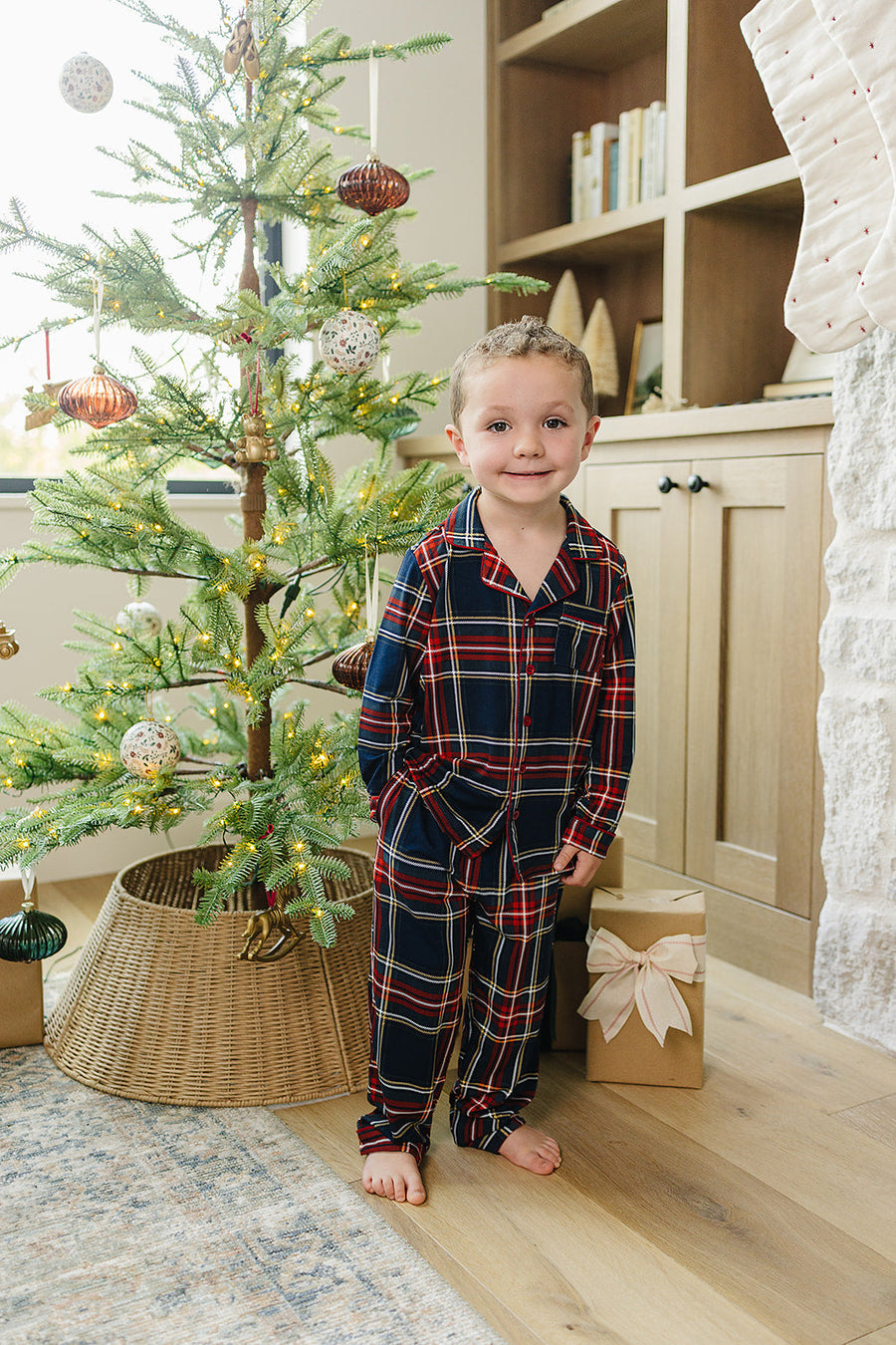 MEBIE BABY Christmas Plaid Collared Pajama Set (COLLECTIVE)