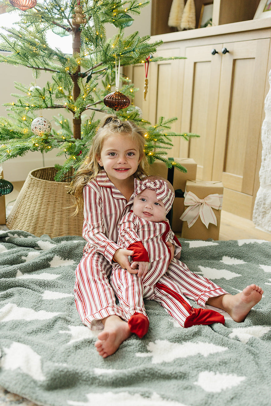 MEBIE BABY Red Stripes Collared Pajama Set (COLLECTIVE)