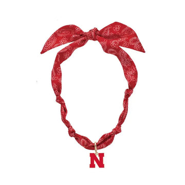 NEBRASKA HUSKERS LOGO BANDANA SCARF NECKLACE