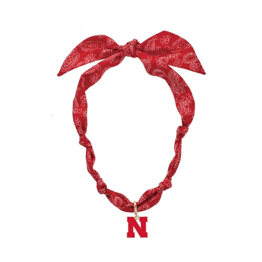 NEBRASKA HUSKERS LOGO BANDANA SCARF NECKLACE