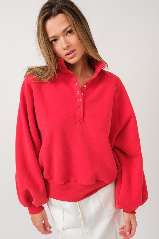 Piper Snap Button Collared Sweatshirt