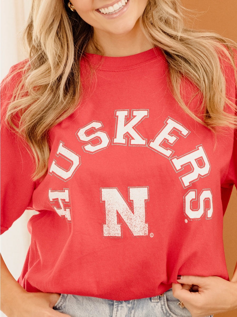 (PRE-ORDER) NEBRASKA HUSKER MEGA ARC WOMEN'S TEE | RED