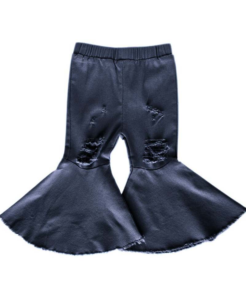 BAILEY'S BLOSSOMS Barbie Pleated Denim Bell Bottoms - Dark Denim (COLLECTIVE)