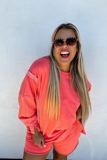 BLAIR CLASSIC PULLOVER | CORAL