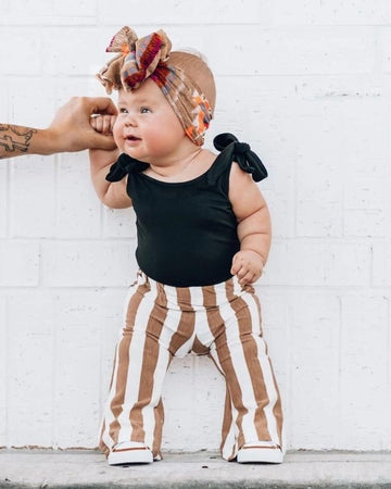 BAILEY'S BLOSSOMS Blakely Boho Bell Bottoms - Tan Stripes (COLLECTIVE)