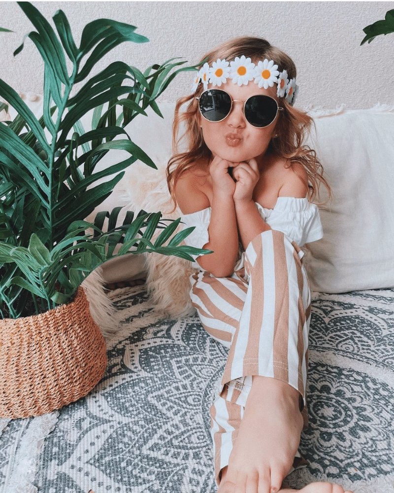 BAILEY'S BLOSSOMS Blakely Boho Bell Bottoms - Tan Stripes (COLLECTIVE)